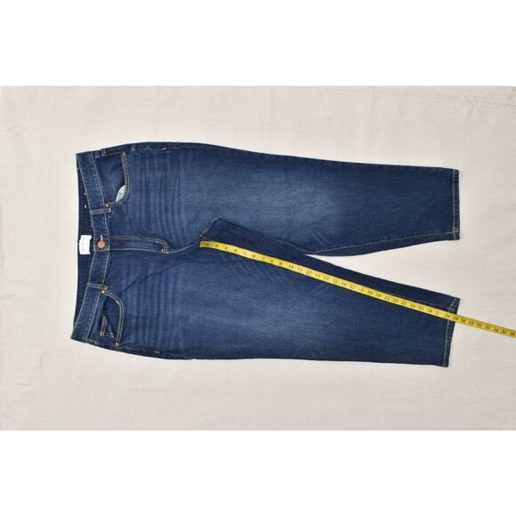 Lane Bryant Plus Size 18 Blue Denim Cropped Jeans Cotton Blend Zip - Picture 3 of 8